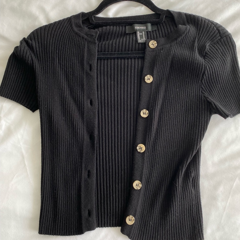 Short Sleeve Cropped Cardigan